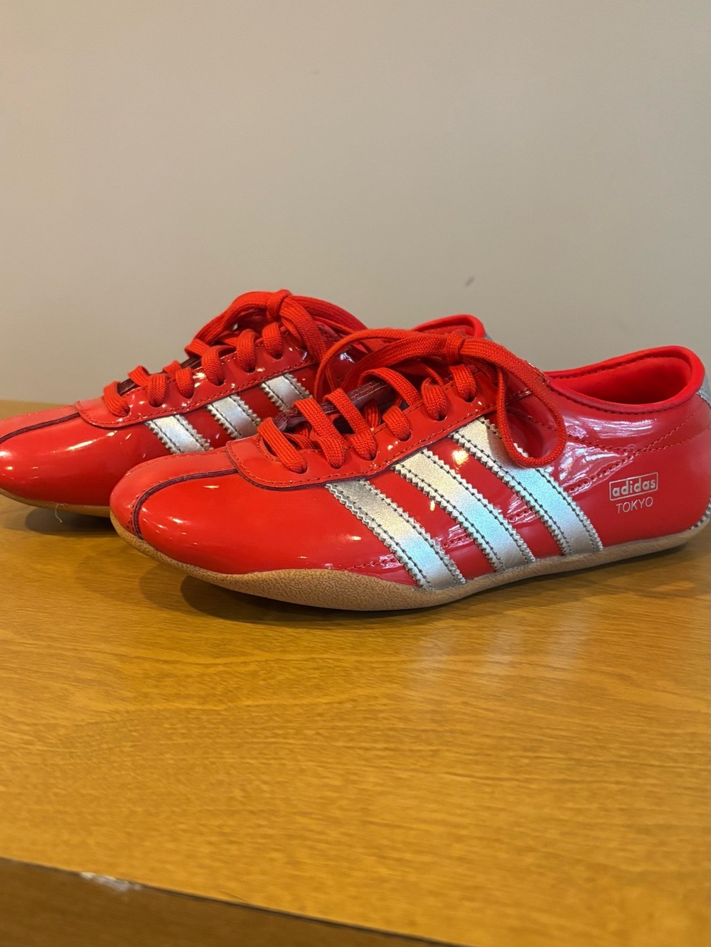Adidas Tokyo Red with Silver Stripes